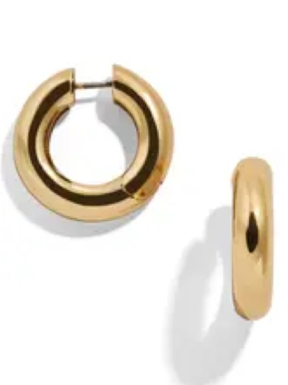 BaubleBar Dalilah Small Tube Huggie Hoops – Gold